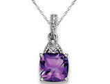 Amethyst Pendant Necklace in Sterling Silver 1.00 Carat (ctw)